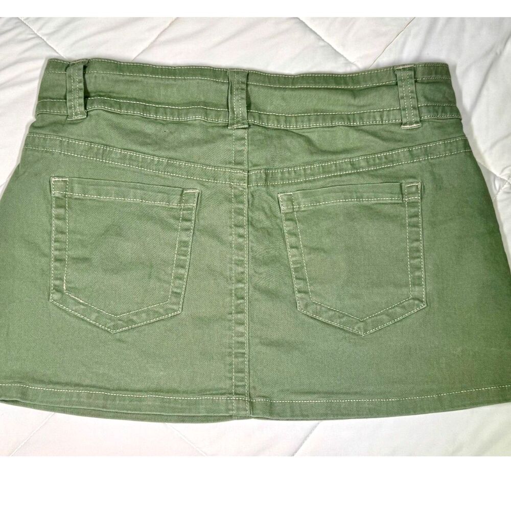 No Boundaries Women's Green and Khaki Skirt M
